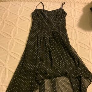 Black High Low Sundress with Spaghetti Straps for Cocktail